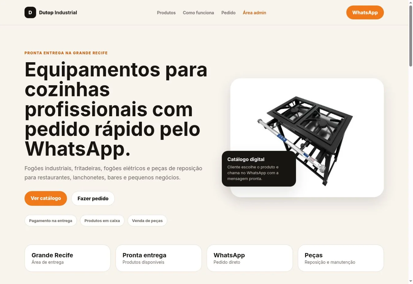 Captura da demonstração Dutop Industrial